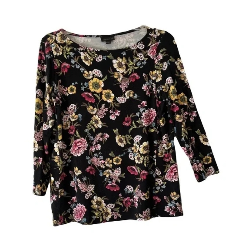 J. Jill | Wearever Collection Multicolored Grandma Floral Tee, XS